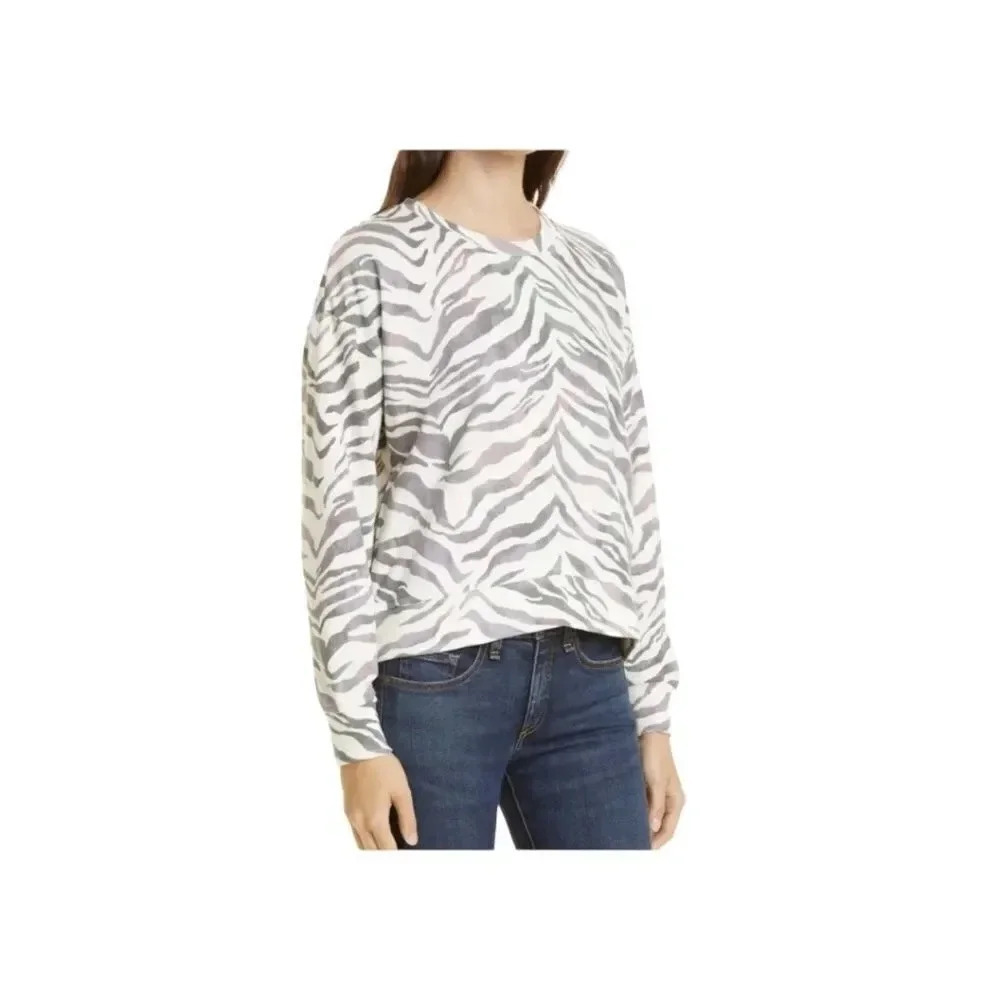 Rails Marlo Ivory Gradient Tiger Striped Sweatshirt